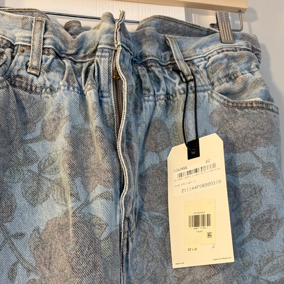 Ganni X Levi’s Blue Floral Wide Leg Women Jeans - Picture 3 of 8